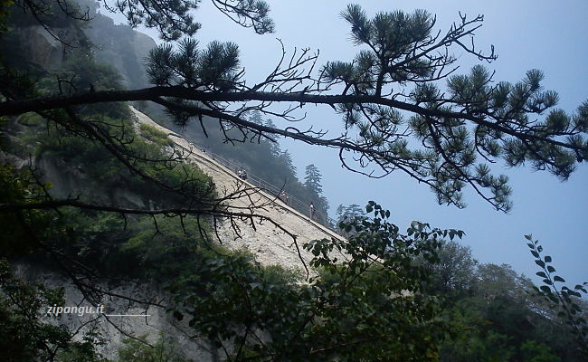 Cina: Huashan (Shaanxi), sentiero di ascesa