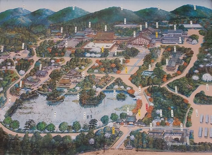 Tempio Ryoan-Ji (Kyoto): mappa dell'area